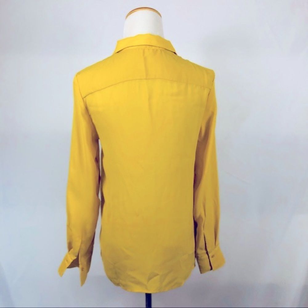 ZARA Mustard Yellow Long Sleeve Button Down Dress Shirt - Picture 5 of 5